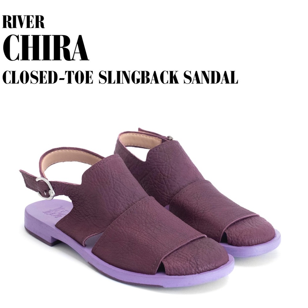 John Fluevog Chira Purple Slingback Sandals